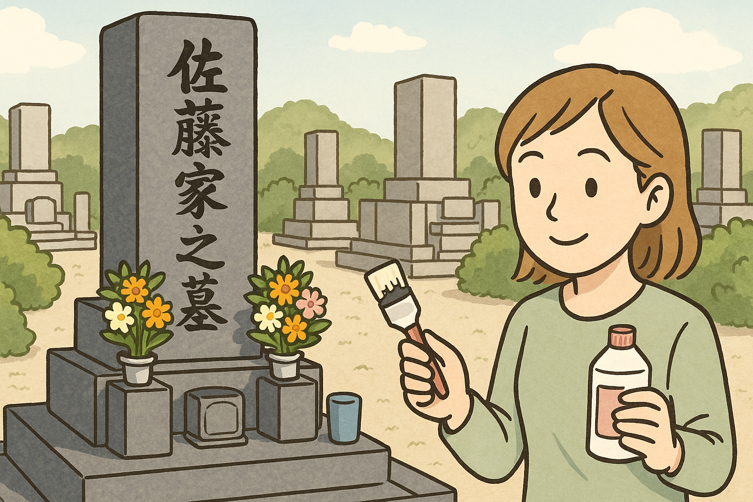 墓石のペンキイメージ図