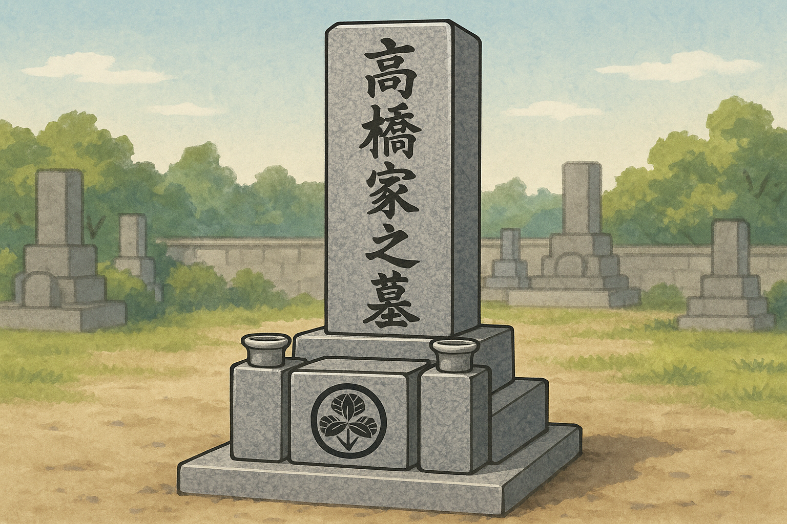 墓石の重さをイメージしたイラスト
