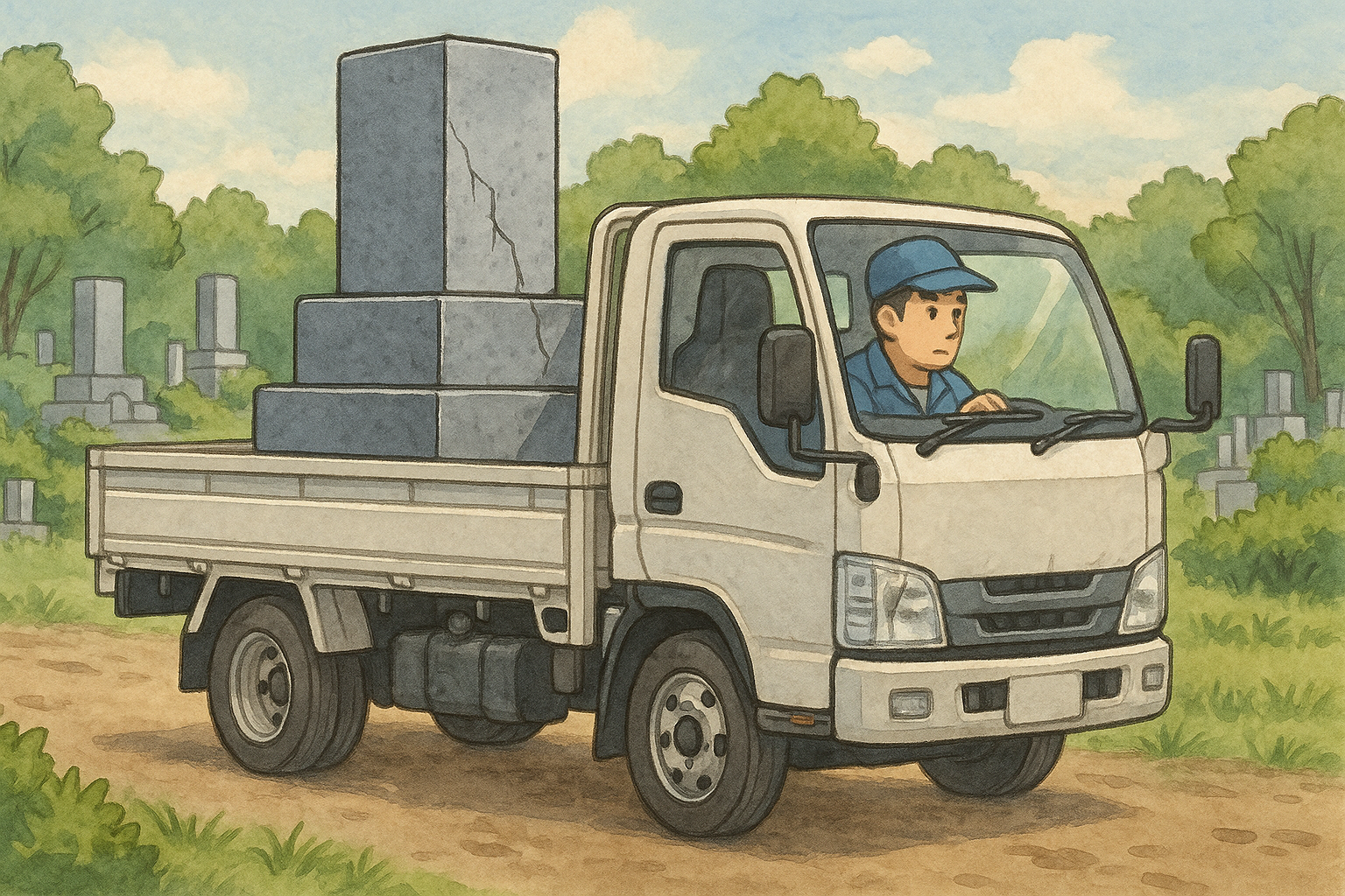 墓石運送イメージ図