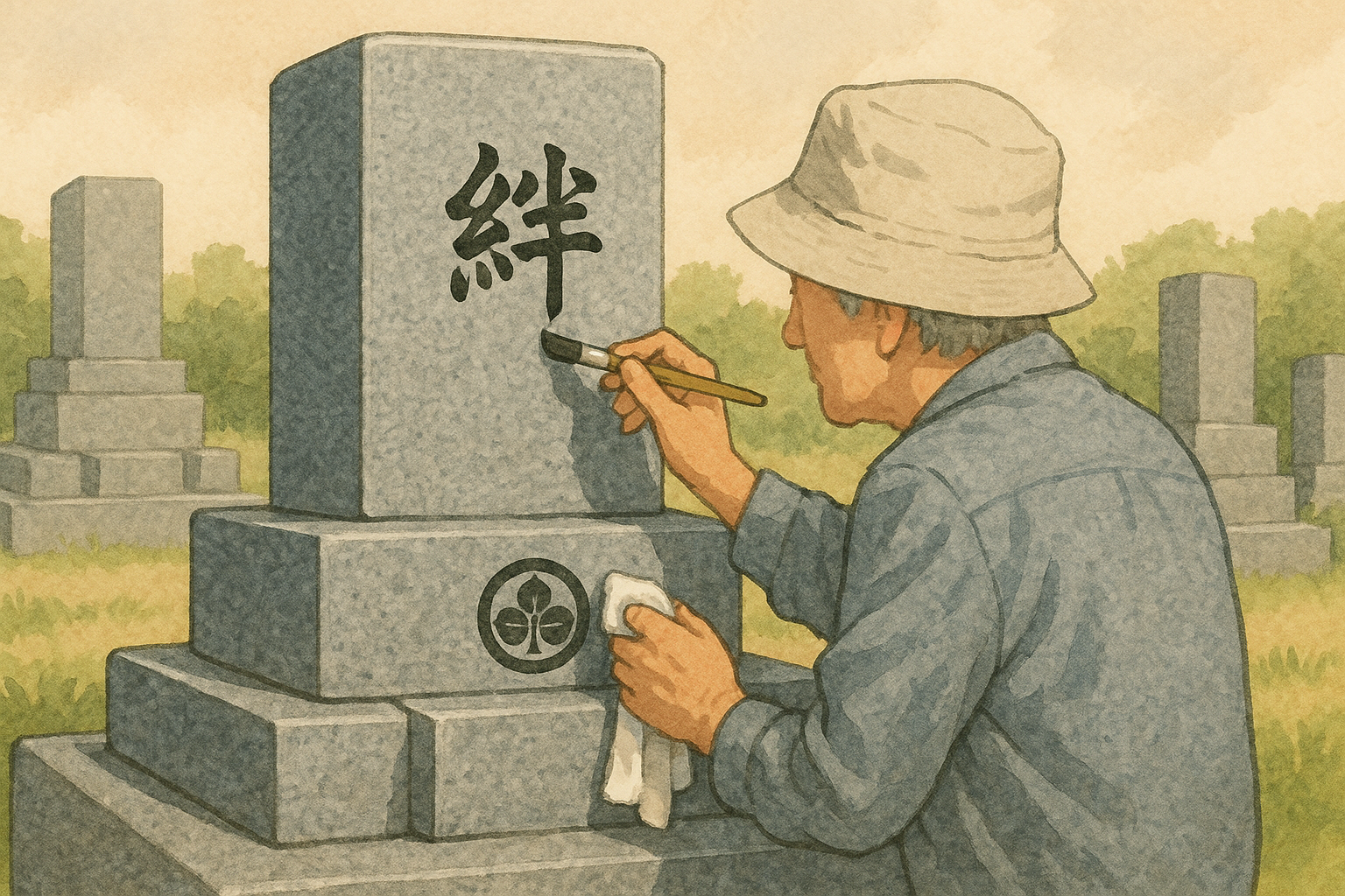 墓石塗り直しイメージ図