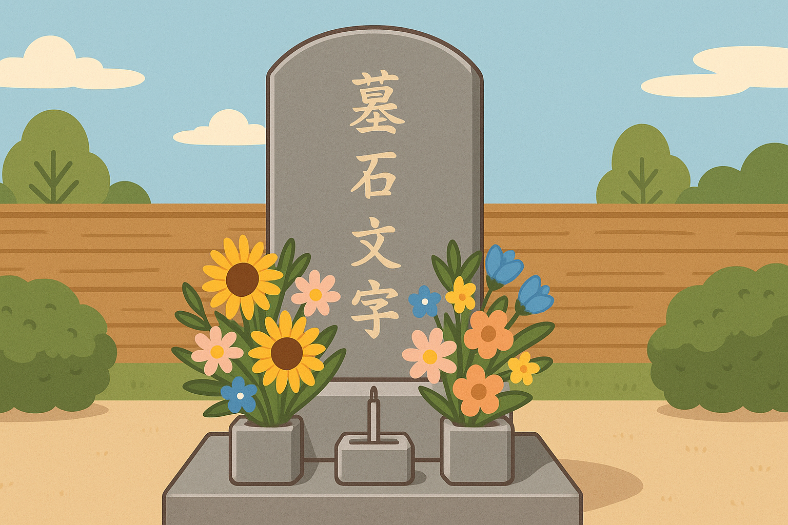 墓石文字をイメージしたイラスト