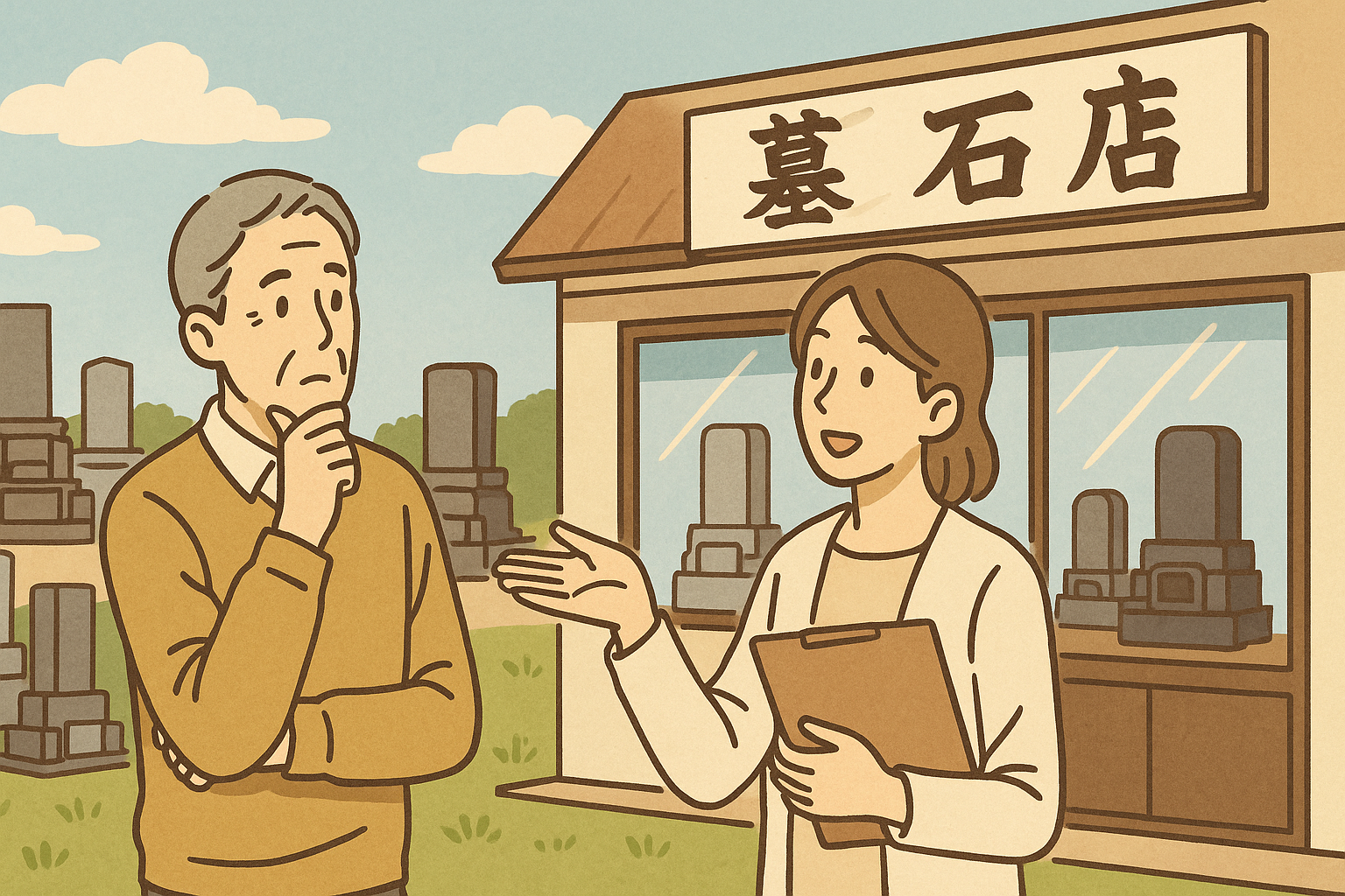 墓石店のイメージ図