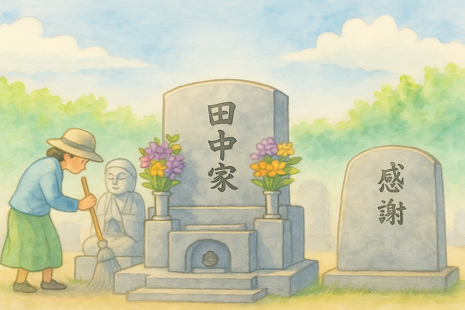 小松石の墓石イメージイラスト