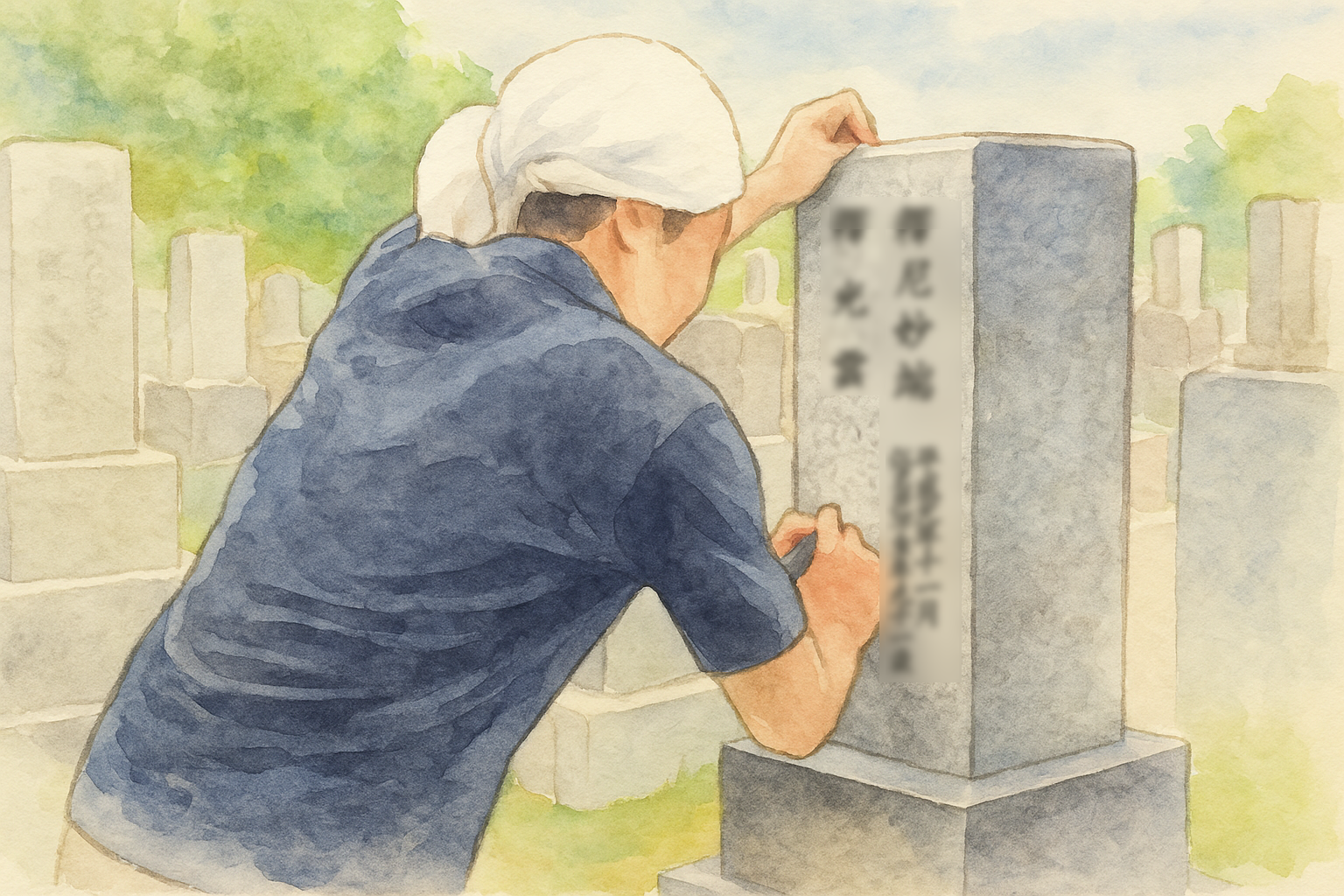 墓石彫刻イメージイラスト